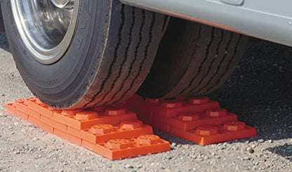 Tri-Lynx Lynx Levelers RV/Trailer/Motorhome/Vanlife interlocking Leveling Blocks with Nylon Storage Bag for most Leveling and Stabilizing functions. 10 Pack, Orange, 00015, Made in USA. - size: 10 Pack
