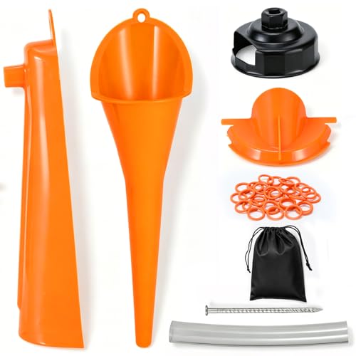 Oil Change Kit Compatible with Harley, Motorcycle Oil Change Funnel | with Filter Cap Wrench, Crankcase Fill Tool, Primary Case Oil Funnel, Drip-Free Filter Tool & 30Pcs 11105 O-Rings