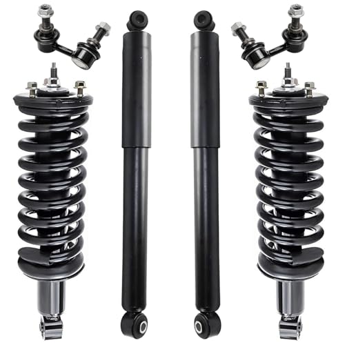 Detroit Axle - 4WD Front Struts & Coil Spring Sway Bars + Rear Shock Absorbers Replacement for 2005-2019 Nissan Frontier 4.0L - size: 6AQS47261/Shock Kit
