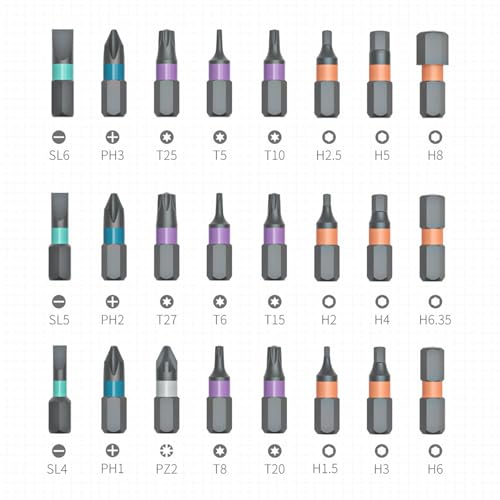 Magnetic Screwdriver Set 24 in1 Ratchet Screwdriver Kit Precision Repair Tool with DIY Detachable Ratchet Handle Multifunctional Toolbox Small Screw Driver Set