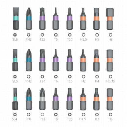 Magnetic Screwdriver Set 24 in1 Ratchet Screwdriver Kit Precision Repair Tool with DIY Detachable Ratchet Handle Multifunctional Toolbox Small Screw Driver Set