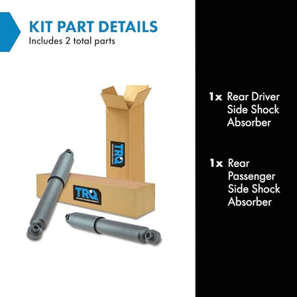 TRQ Rear Shock Absorber Set Driver & Passenger Side Compatible with 2008-2016 Chrysler Town & Country 2008-2020 Dodge Grand Caravan 2012-2015 Ram C/V 2009-2014 Volkswagen Routan - style: SBA60442