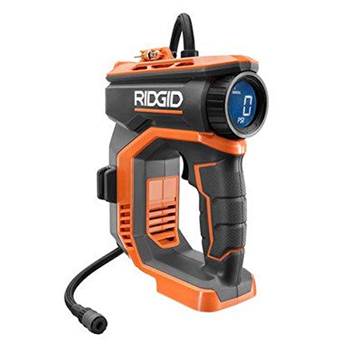 RIDGID 18V Digital Inflator - Battery & Charger Sold Separately - 150 PSI, 150 L/min, 20" Hose - Orange - Automatic, Battery Powered - Air Pump | Battery and Charger Sold Separately - Not eligible for the Lifetime Service Agreement