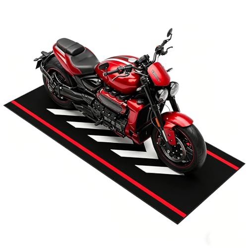 Motorcycle Mat for Garage, Washable Non-Slip Backing Garage Floor Mat, Oil & Leak Resistant Bike Parking Mat, Protects Floors from Spills & Stains(78x31in) - color: Arrow Style