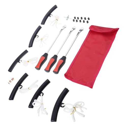 Tire Levers Spoon Set, Heavy Duty Motorcycle Bike Car Tire Irons Tool Kit, Changing Spoon Rim Protector Repair Tools Kit - color: Black, size: H