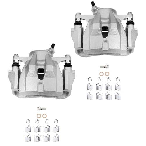 Detroit Axle - Front Steering Knuckles Hubs Brake Calipers w/Brackets Replacement for 2014-2018 Toyota Corolla Matrix - 4pc Set - size: 4BU50415/Kit