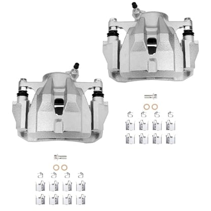 Detroit Axle - Front Steering Knuckles Hubs Brake Calipers w/Brackets Replacement for 2014-2018 Toyota Corolla Matrix - 4pc Set - size: 4BU50415/Kit