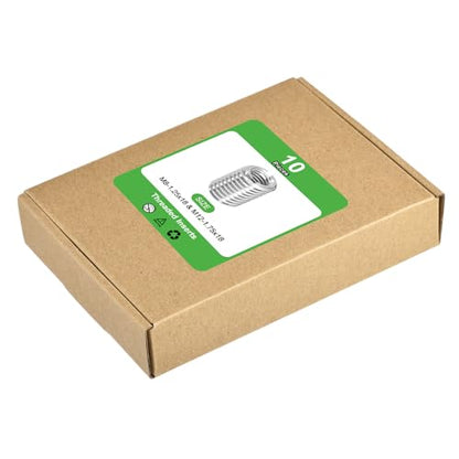 uxcell 10Pcs Threaded Inserts, M8-1.25x18 & M12-1.75x18 Stainless Steel 303 Screw Thread Sleeves Thread Repair Insert for Mechanical Equipment - size: M8-1.25x18 & M12-1.75x18mm