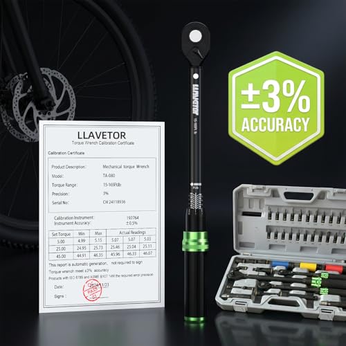 Torque Wrench Set, 1/4 3/8 1/2 Drive 41-Piece Kit with Sockets & Extensions, ±3% Accuracy Dual Scale, CR-V Steel, 72-Tooth Ratchet for Auto, Bike, Moto Repair & Industrial