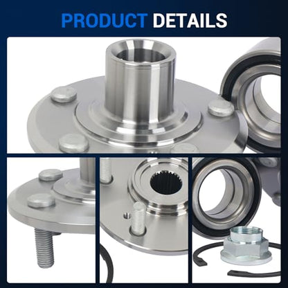 Autoround Pair 29596048 Front Wheel Bearing Hub Assembly fit for 1997-2001 Honda CR-V/Prelude