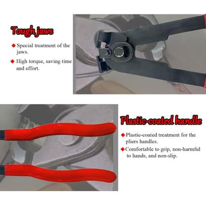 Zpana Car CV Boot Clamp Pliers Kit, Adjustable Vehicle Drive Shaft Joint Axle Boot Clamp Pliers Tool with 10 Stainless Steel Crimp Bands, Automotive Repair Tools Accessories, Universal Fit