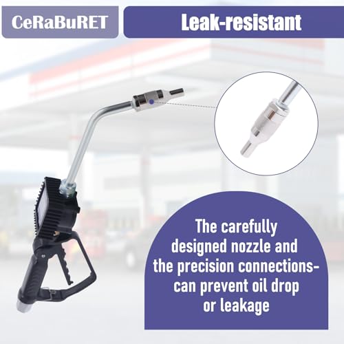 Heavy Duty Air Operated Oil Transfer Pump Digital Oil Fluid Dispenser Pump Control Valve Meter Nozzle, Electronic Metering Oil Gun Refueling Gun Tool for Refueling Trucks (US Stock) - color: Style-B