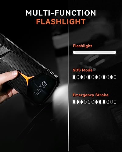 SUNPOW Lithium Jump Starter Battery Pack 2000A Peak 20000mAh (Up to All Gas and 8.5L Diesel),12V Battery Booster for Cars, Trucks, SUV, Portable Power Pack with LCD Screen and LED Light