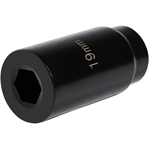 Harmonic Balancer Socket Tool 77080 for Honda 19mm Crank Bolt Socket, 3 Times Momentum Power of Standard Impact Sockets, Deep Counter-Weighted Design Increased Torque - size: 19mm