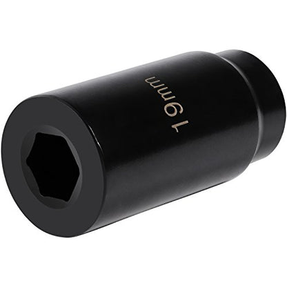 Harmonic Balancer Socket Tool 77080 for Honda 19mm Crank Bolt Socket, 3 Times Momentum Power of Standard Impact Sockets, Deep Counter-Weighted Design Increased Torque - size: 19mm
