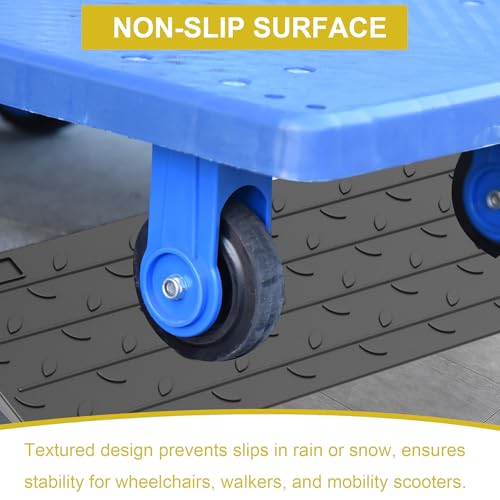 OrangeStar 2 Pack 1.5" Rise Rubber Threshold Ramp | Heavy Duty Wheelchair & Scooter Ramp with Cord Channel, Non-Slip Angled Entry for Doorways, Steps & Garage (36" Length) - size: 1.5in-2Pack