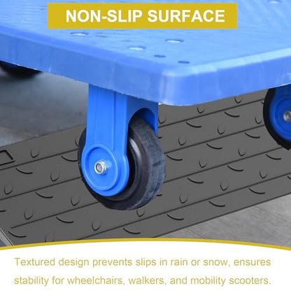 OrangeStar 2 Pack 1.5" Rise Rubber Threshold Ramp | Heavy Duty Wheelchair & Scooter Ramp with Cord Channel, Non-Slip Angled Entry for Doorways, Steps & Garage (36" Length) - size: 1.5in-2Pack