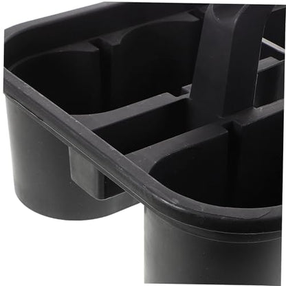Car Cleaning Tools Storage Basket Thickened Plastic Organizer with Carrying Handle Square Compartment Storage for Car Detailing and Cleaning Supplies