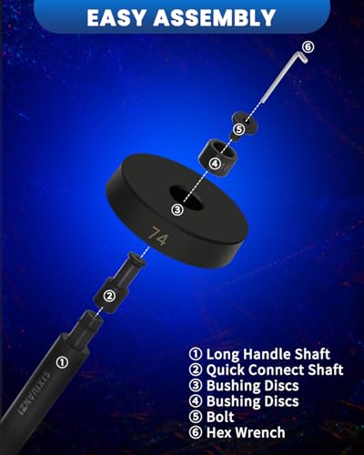 SIXIWANZI 52PCS Bushing Press Kit, Heavy Duty Bushing Bearing and Seal Driver Set | 50 adapters 18-74mm carbon steel, black anodic rust shield, long handle for wheel bearing race seal