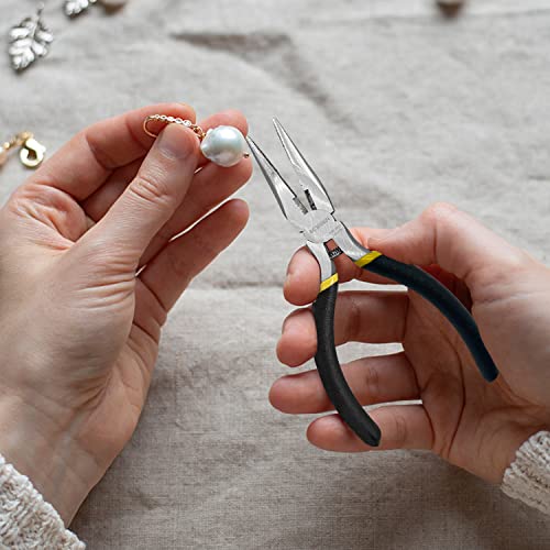 BOOSDEN 5" Needle Nose Pliers, Mini, Jewelry Making, Electronics Repair - size: 5" (1 Pack)