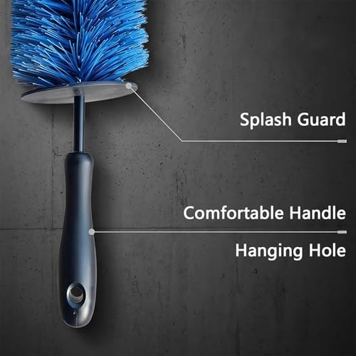 Rim Cleaner Brush, Wheel Brush for Car Detailing, Comfortable Grip, Soft and Scratch-Free, for Rims, Small Slots, Brake Dust Crevices(Blue) - color: Blue