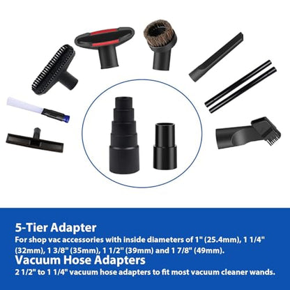 11 Pcs Universal vacuum brush attachment, vacuum accessories and attachments, 1 1/4 inch vacuum attachments for shop vac accessories, Floor Brush Vacuum Extension Wand Vacuum Hose Adapter - size: 11 Pcs