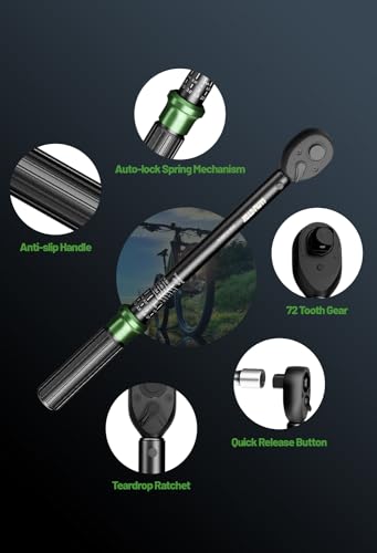 3/8" Torque Wrench Set, Adjustable Click Torque Wrench 3.69-44.25 ft.lb, Inch Pound Torque - size: 3.69-44.25 ft-lb (9 pcs)