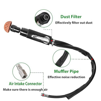 Air Tire Repair Polish Patch Tools, Include 2500rpm Low Speed Air Tire Buffer Tire Inner Liner Scrapper Patch Roller 4Pcs Tungsten Steel Buffing Wheel