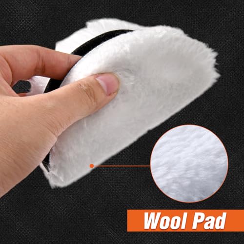 5 Inch Buffing Polishing Pads 7 Pcs Compound Buffing Sponge Pads and Woolen Pad for 130mm Backing Plate, Cutting Foam Pad Kit for Car Buffer Polisher Compounding, Polishing and Waxing - size: 5 Inch