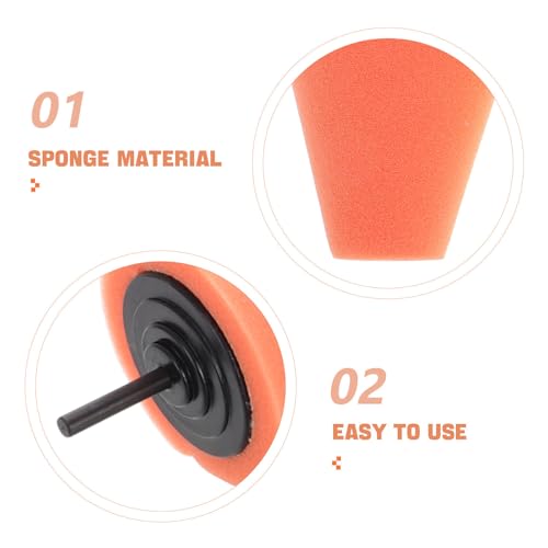 4pcs Car Wheel Hub Polishing Pads Kit with Conical and Ball Sponge Buffing Wheels for Drill Automotive Buffing Pads for Car Body Waxing