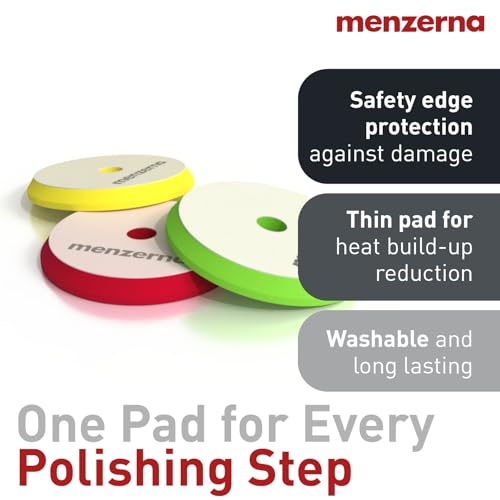 Menzerna Polishing Set 16oz – HCC1000, MCC2500 & SFP3800 | 3-Step System incl. 3 Matching 6-Inch Pads for Scratch Removal, Swirl Elimination & Mirror-Like Finish - color: Polishing Set 16oz + Pad