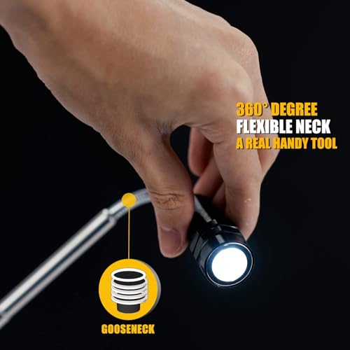 Dad Gifts, Magnetic Pickup Tool Telescoping Magnet Flashlight,Gift for men, Birthday Gifts for Men, Dad, Father, Women, Him, Teen Boys, Mechanic, Boyfriend, Graduation Gifts, Black - style: Black Magnetic Tool