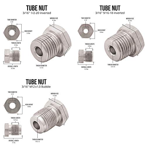 4LifetimeLines – 3/16" x 25' Stainless Steel Brake Line Kit | 316L Marine-Grade Tubing with 16 SAE Fittings | Corrosion & Rust Resistant | 15,310 PSI | Universal Fit for Cars & Trucks - size: 3/16 x 25 Kit
