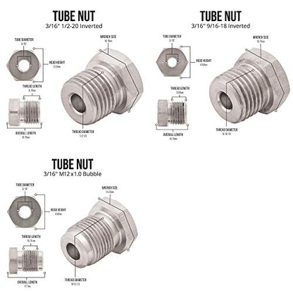 4LifetimeLines – 3/16" x 25' Stainless Steel Brake Line Kit | 316L Marine-Grade Tubing with 16 SAE Fittings | Corrosion & Rust Resistant | 15,310 PSI | Universal Fit for Cars & Trucks - size: 3/16 x 25 Kit