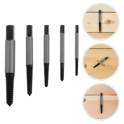 Damaged Screw Extractor Set 5pcs Metric Bolt Remover Kit with Steel Extractor Bits for Broken, Stripped, and Rusted Screws Automotive Repair Tool for Mechanics and DIY Use