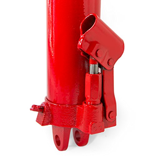 XtremepowerUS 8 Ton Hydraulic Long Ram Jack Replacement Engine Hoist Cylinder with Clevis Base, Heavy-Duty Welded Steel, Manual Pump Operation - size: 8 Ton (Single Pump)