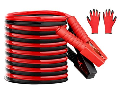 1 Gauge 20FT Jumper Cables, Commercial Grade Automotive Booster Cables for Jump Starting Dead or Weak Batteries, Heavy Duty Booster Cable for Car Van Truck - size: 1 Gauge - 20FT