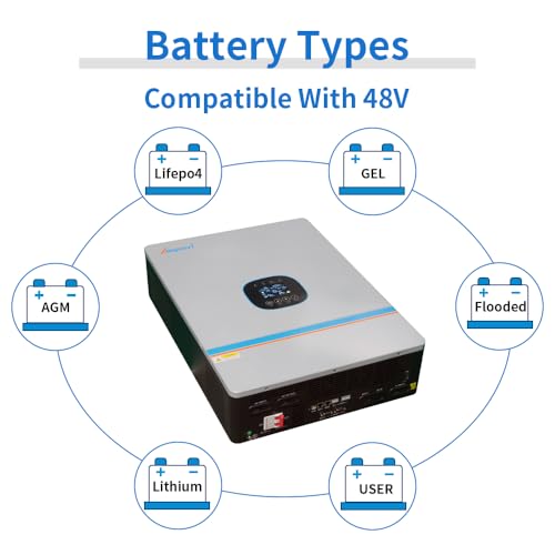 Ampinvt 10000W Hybrid Solar Inverter with WiFi, Split Phase Inverter Charger 48Vdc to 120V/240Vac Support Parallel Up to 6 Units, Built-in 200A MPPT Battery Charging for Lead Acid and Lithium Battery