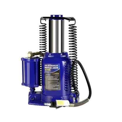 20 Ton Hydraulic Bottle Jack, 40,000LBS Pneumatic All Welded Bottle Jack, 10.4-16.3 inch Lifting Range,Manual Hand Pump & 2-Section Long Handle, for Car, Pickup Truck, Truck, RV, Auto Repair,Blue - color: Blue, size: 32 Ton