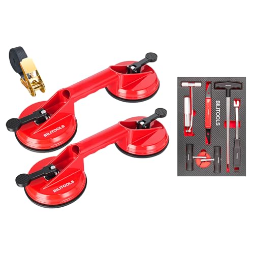 BILITOOLS Glass Suction Cups+Windshield Removal Tool Kit Combo