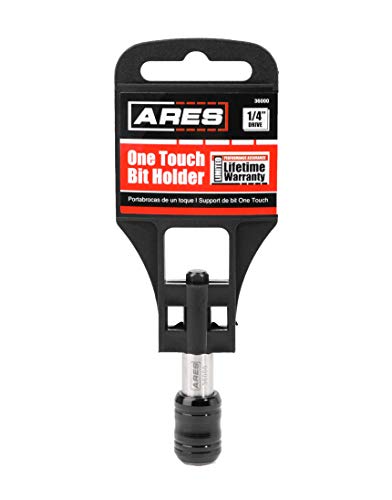 ARES 36000 - One Touch Bit Holder - One Touch Mechanism Makes Bit Change a Breeze - Works With All 1/4-Inch Drive Bits - size: One Touch Bit Holder