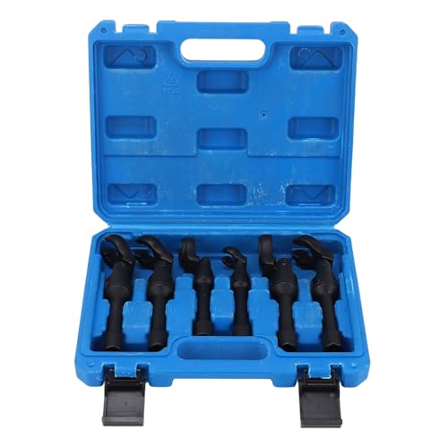 Crows Foot Wrench Set Metric Flexible Head Crowfoot Flare Nut Wrench Set for Hard to Reach Nut Removal in Automotive Repair Steel Construction with Blow Molded Case 6 Piece Kit