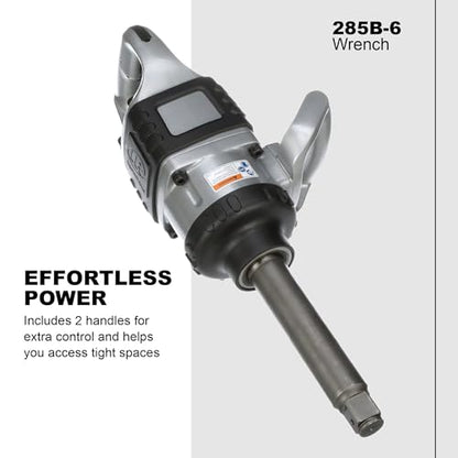Ingersoll Rand 285B-6 1-Inch Cordless Pneumatic Impact Wrench with 6-Inch Extended Anvil and 2 Handles - style: 1 Inch Drive - 6 Inch Anvil