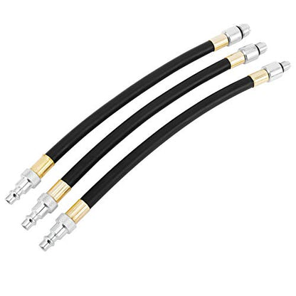 Compression Gauge Test Set for Engine Cylinders, Diagnostic Tester with 4 Long Reach Hoses M10 M12 M14 0-300 PSI