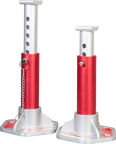 BIG RED T43004 Torin Aluminum Jack Stands with Locking Support Pins: 3 Ton (6,000 lb) Capacity, Red/Silver, 1 Pair - color: RED