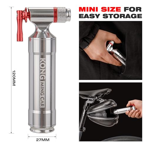 CO2 Inflator Kits, Presta and Schrader Valve Compatible, CO2 Bike Tire Pump for Mountain and Road Bicycles - style: STYLE:B