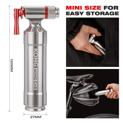 CO2 Inflator Kits, Presta and Schrader Valve Compatible, CO2 Bike Tire Pump for Mountain and Road Bicycles - style: STYLE:B