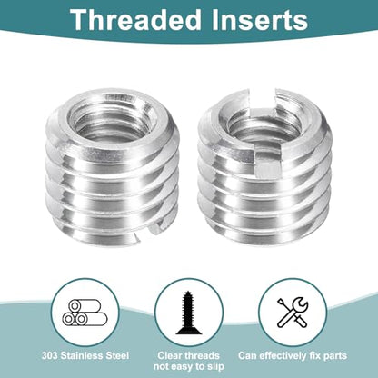 uxcell 10Pcs Threaded Inserts, M5-0.8x7 & M8-1.25x7 Stainless Steel 303 Screw Thread Sleeves Thread Repair Insert for Mechanical Equipment - size: M5-0.8x7 & M8-1.25x7mm
