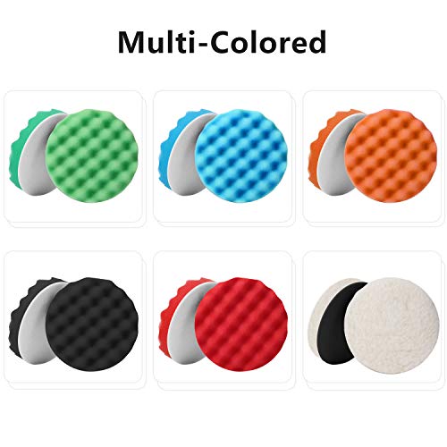 BBTO 12 Pieces Buffing Polishing Pads 6 Inch Compound Buffing Sponge Pads Cutting Polishing Kit for Car Buffer Compounding and Waxing | Sponge Cutting Pads, Car Waxing Compounding, Bulk Pack, Compatible with 6 in Buffer