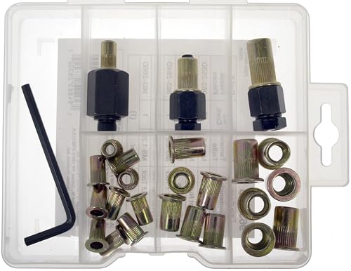 Dorman 963-998 Rivet Nuts and Hand Tool Kit - Metric M5, M6, M8 (Tray Contains 26 Pieces)